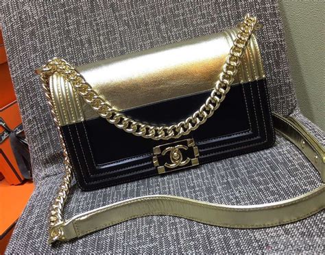 chanel two tone metallic boy bag|chanel leboy price.